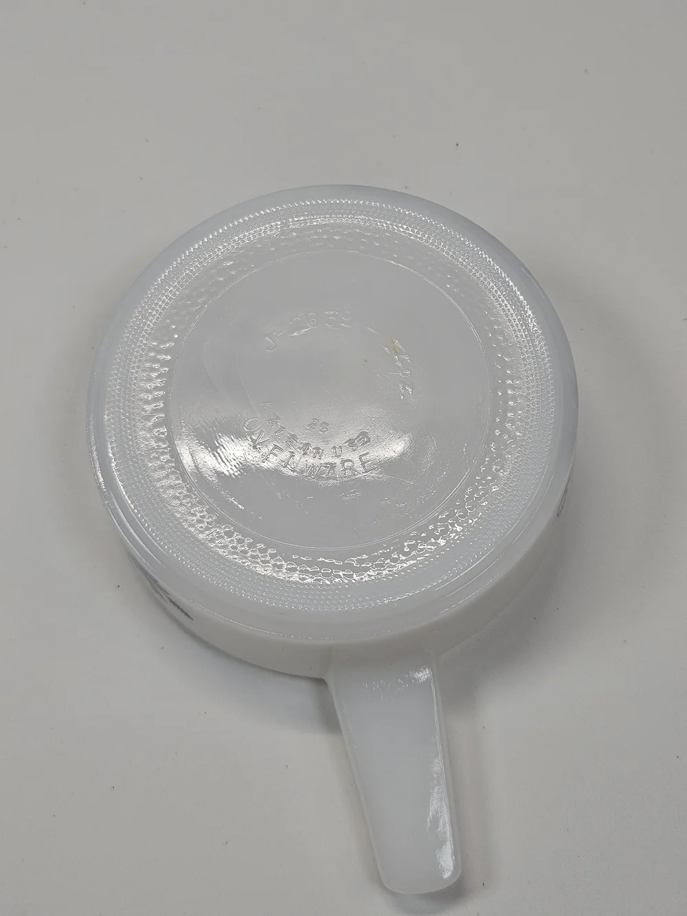 Vintage Glasbake Blue Onion Milk Glass Soup Chili Bowl Single Handle J-2639